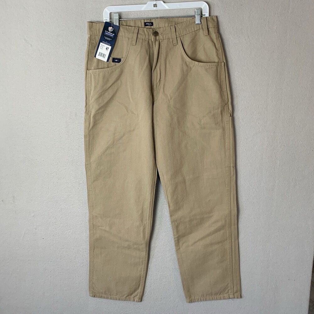 Tyndale Pants Mens 35x30 Beige FR Flame Resistant Cargo Classic Casual USA